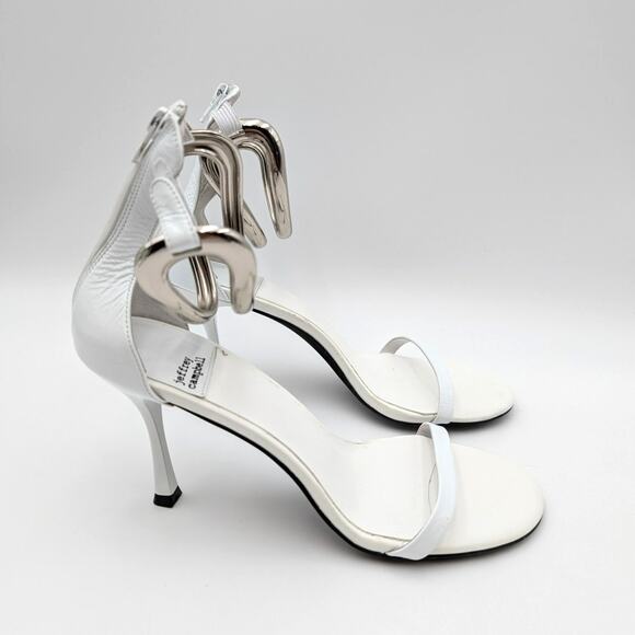 Jeffrey Campbell Cuff It Ankle Strap Sandal Women's White/Silver Size US10 EU41 - Picture 3 of 11